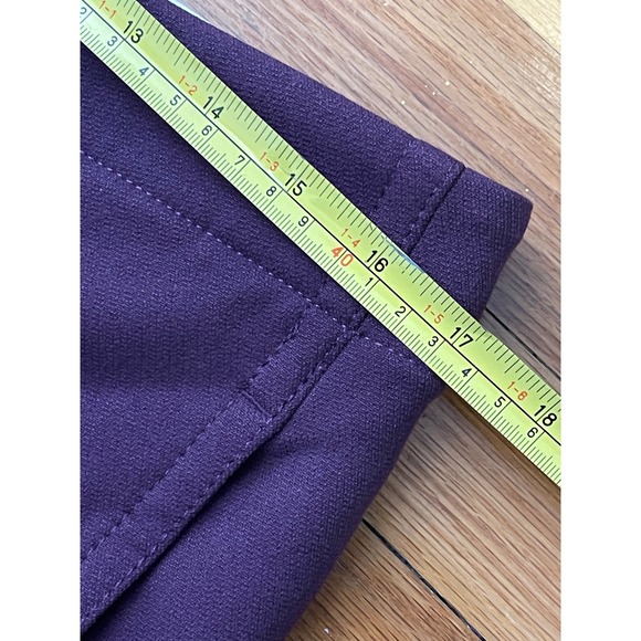 ANN TAYLOR Wide Leg Crop Pants Size 10 Burgundy NEW High Rise Trousers Career - Picture 10 of 11